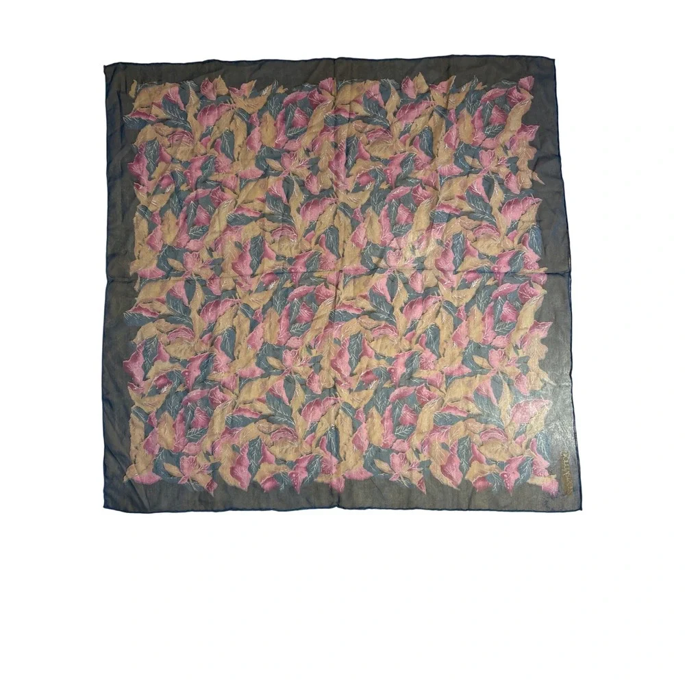 Gianni Versace Silk Scarf Floral Print Designer Square Neck Scarf 26